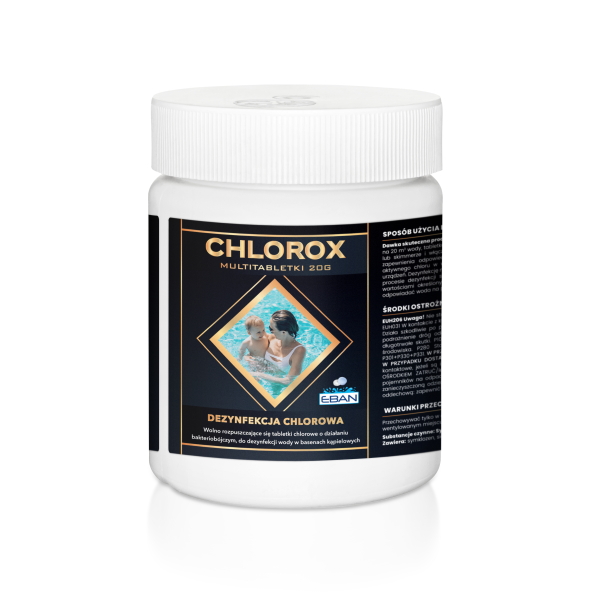 Chlorox Multitabletki chlorowe 20 g o działaniu bakteriobójczym do dezynfekcji wody EBAN — 3 kg