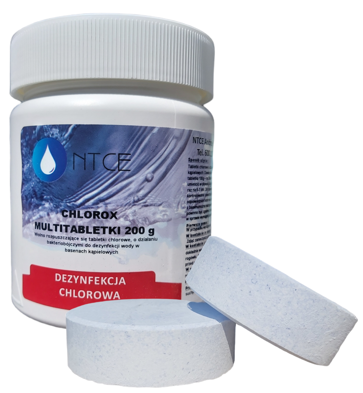Chlorox Multitabletki chlorowe 200 g o działaniu bakteriobójczym do dezynfekcji wody NTCE — 0,4 kg