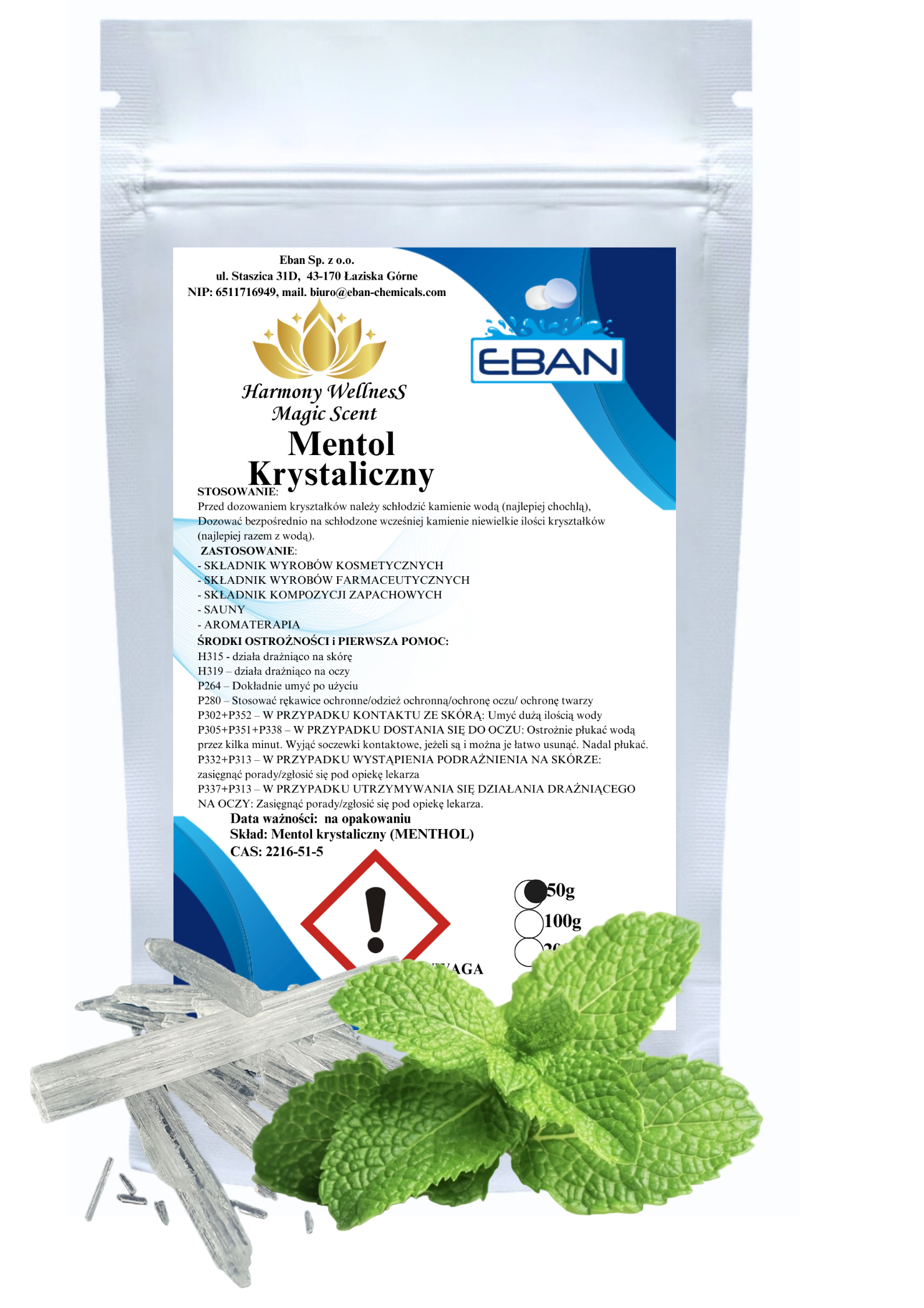 Mentol krystaliczny 50g DOYPACK