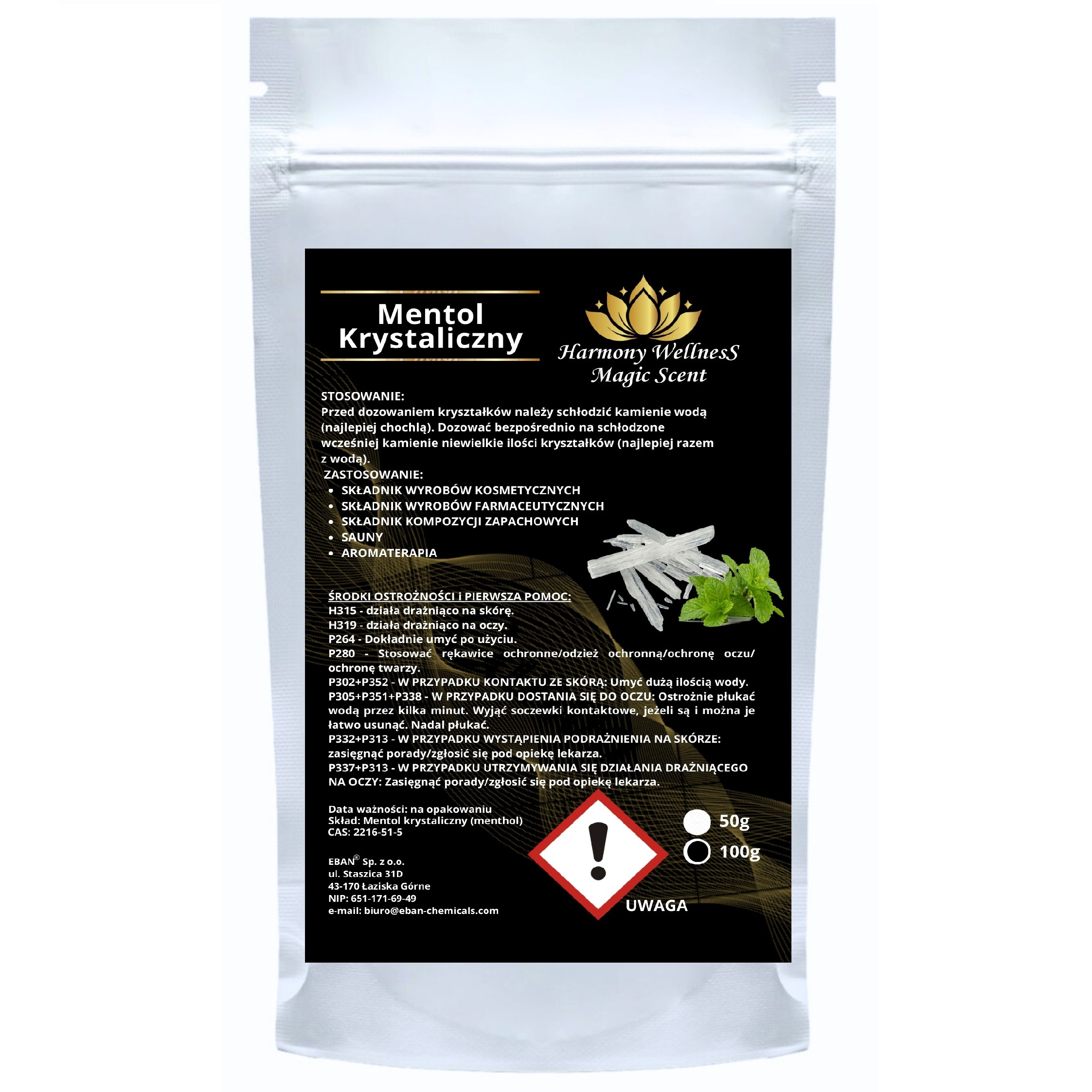 Mentol krystaliczny 100g DOYPACK
