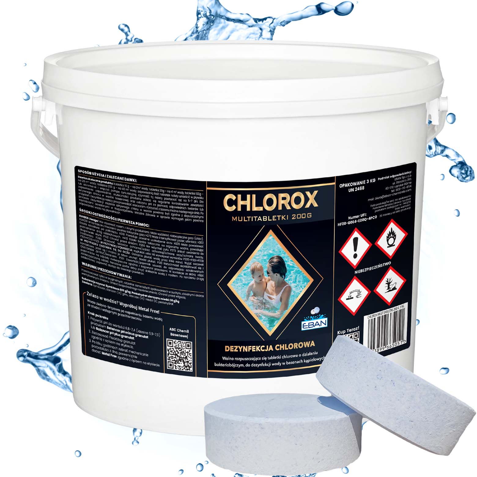 Chlorox Multi tabletki chlorowe 200g 5kg - dezynfekcja chlorowa EBAN