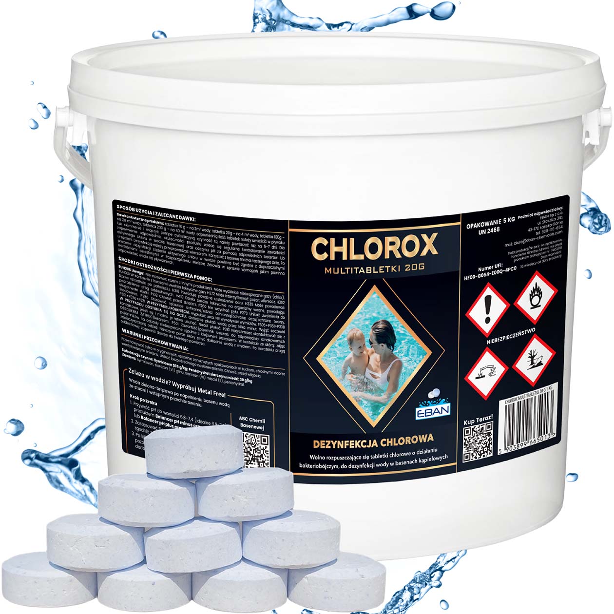 Chlorox Multi tabletki chlorowe 20g 5kg - dezynfekcja chlorowa EBAN