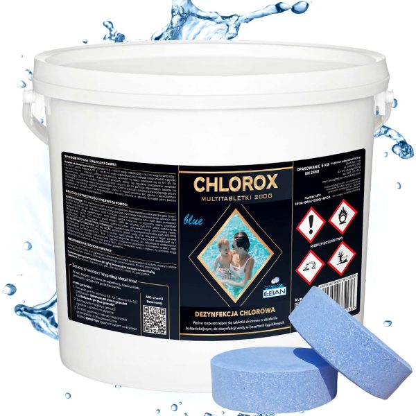 Chlorox Multi tabletki chlorowe BLUE niebieskie 200g 5kg - dezynfekcja chlorowa EBAN
