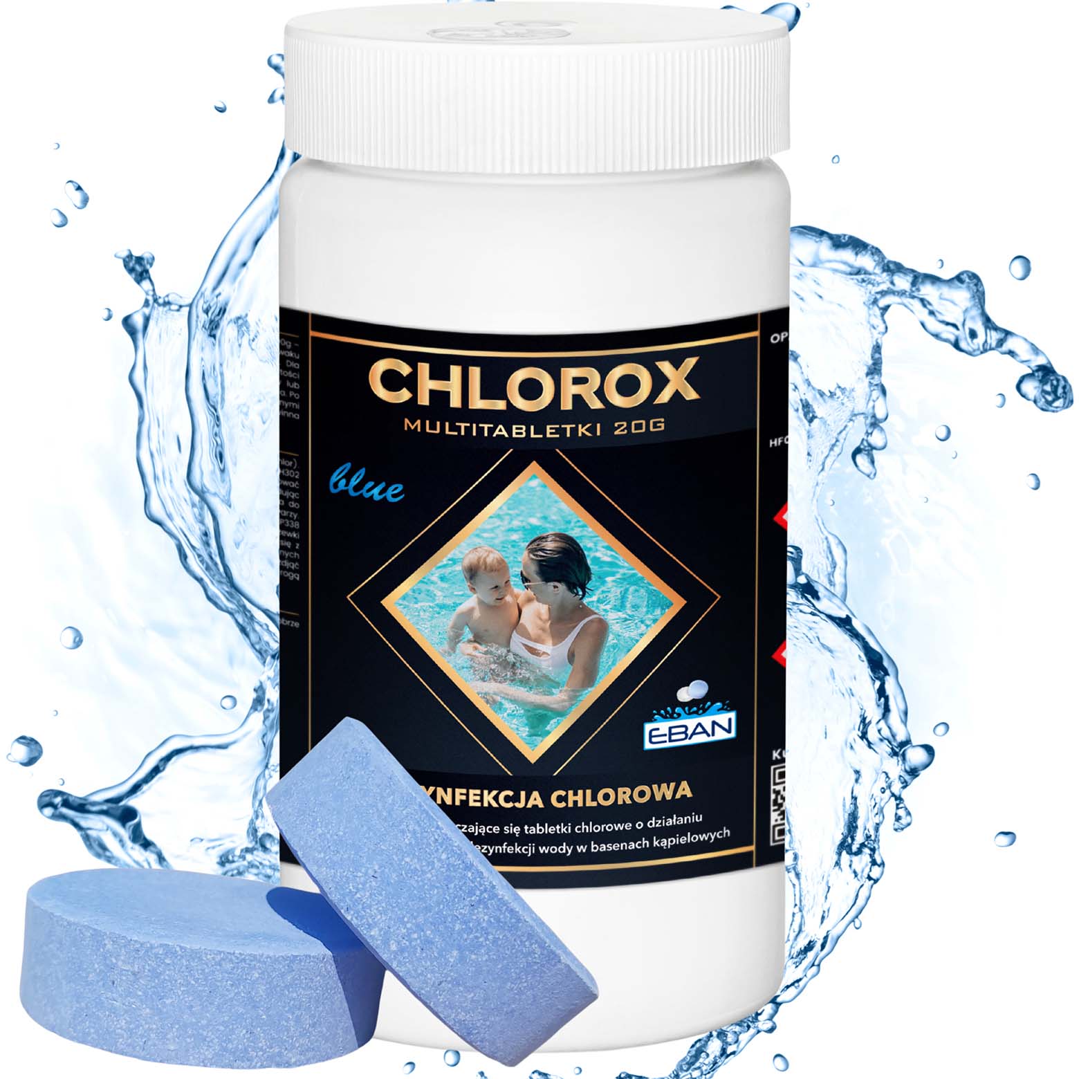 Chlorox Multi tabletki chlorowe BLUE niebieskie 20g 1kg - dezynfekcja chlorowa EBAN