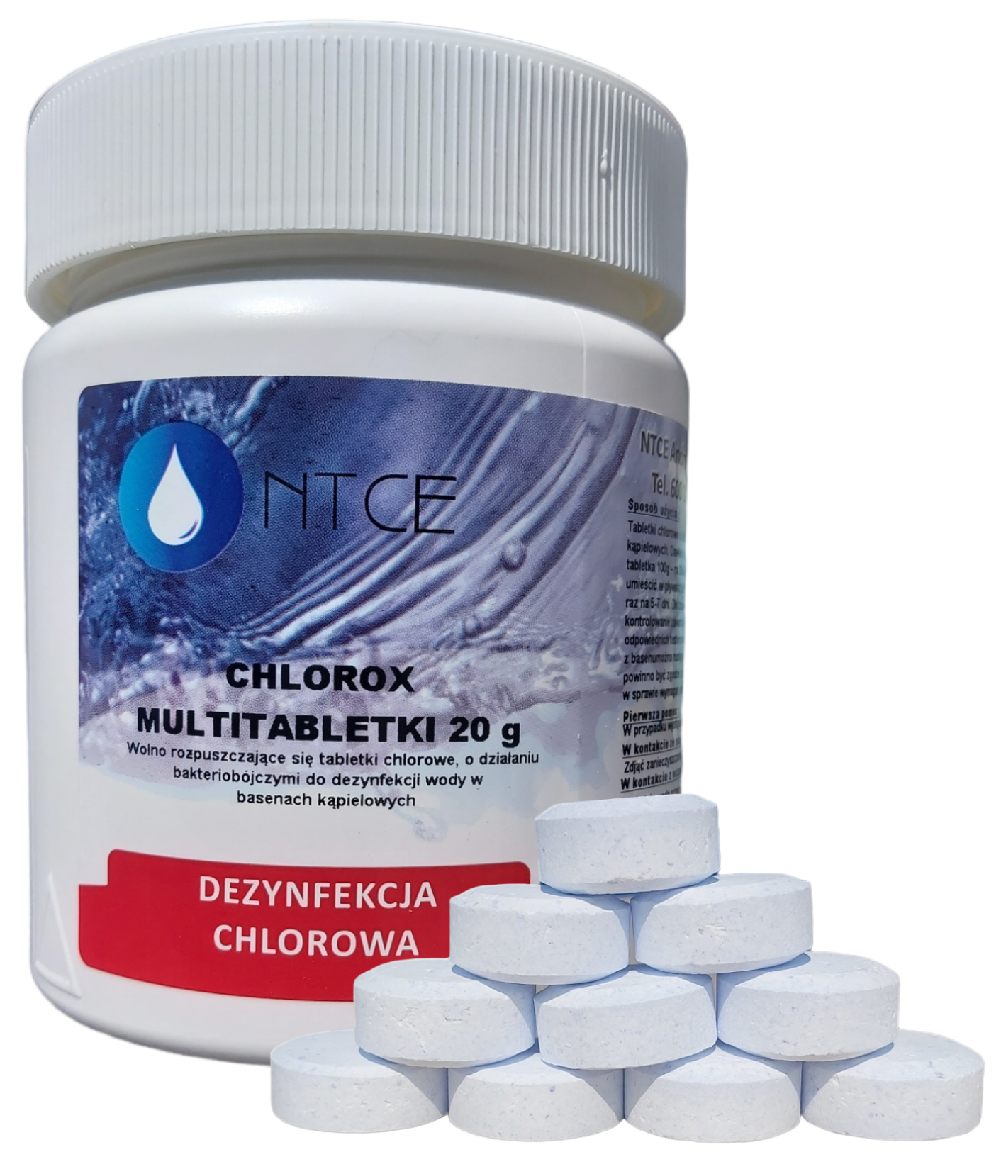 Chlorox Multitabletki chlorowe 20 g o działaniu bakteriobójczym do dezynfekcji wody NTCE — 0,5 kg