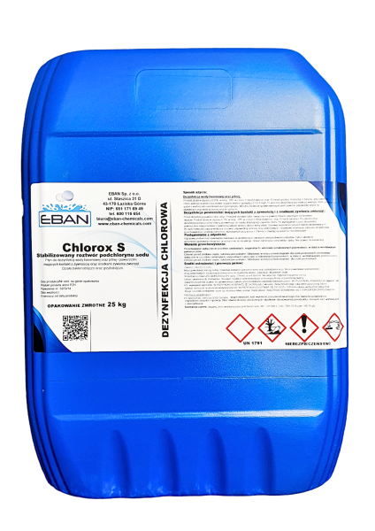 Stabilizowany roztwór podchlorynu sodu - Chlorox S 25 kg
