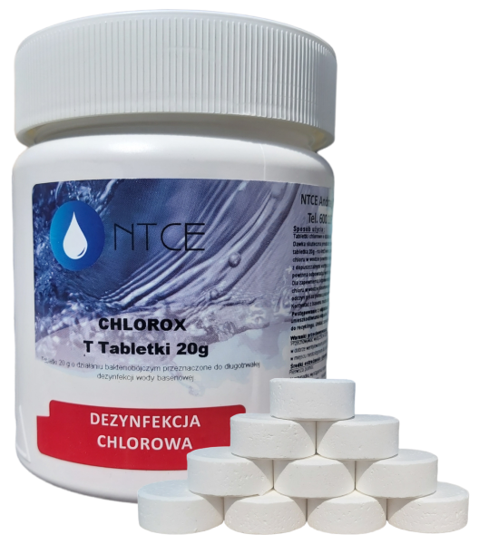Chlorox T Tabletki 20 g przeznaczone do długotrwałej dezynfekcji wody basenowej NTCE — 5 kg