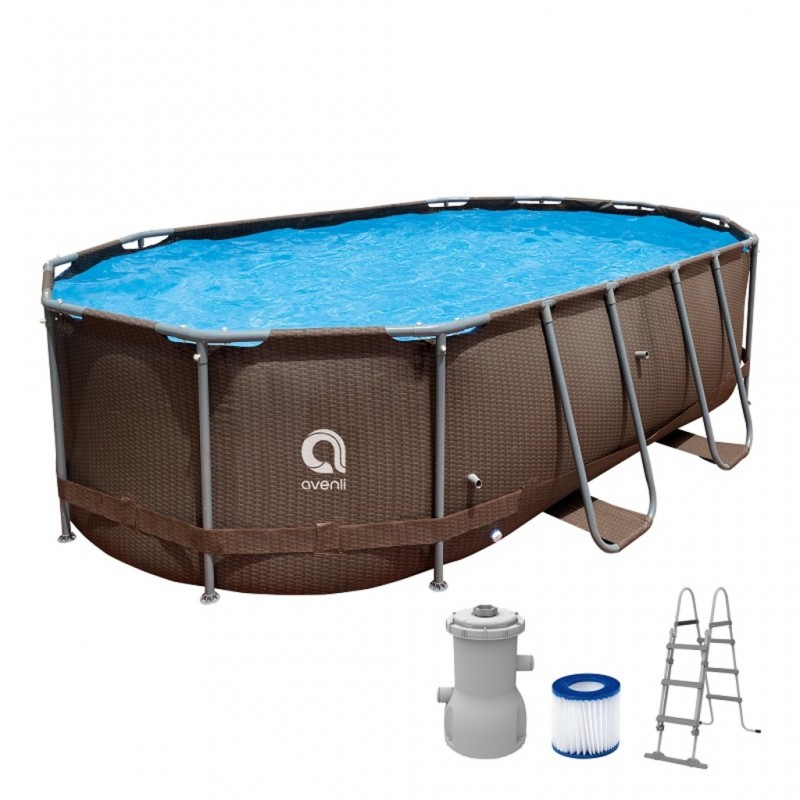 Basen stelażowy RATTAN 427x275x100cm z pompą i drabinką