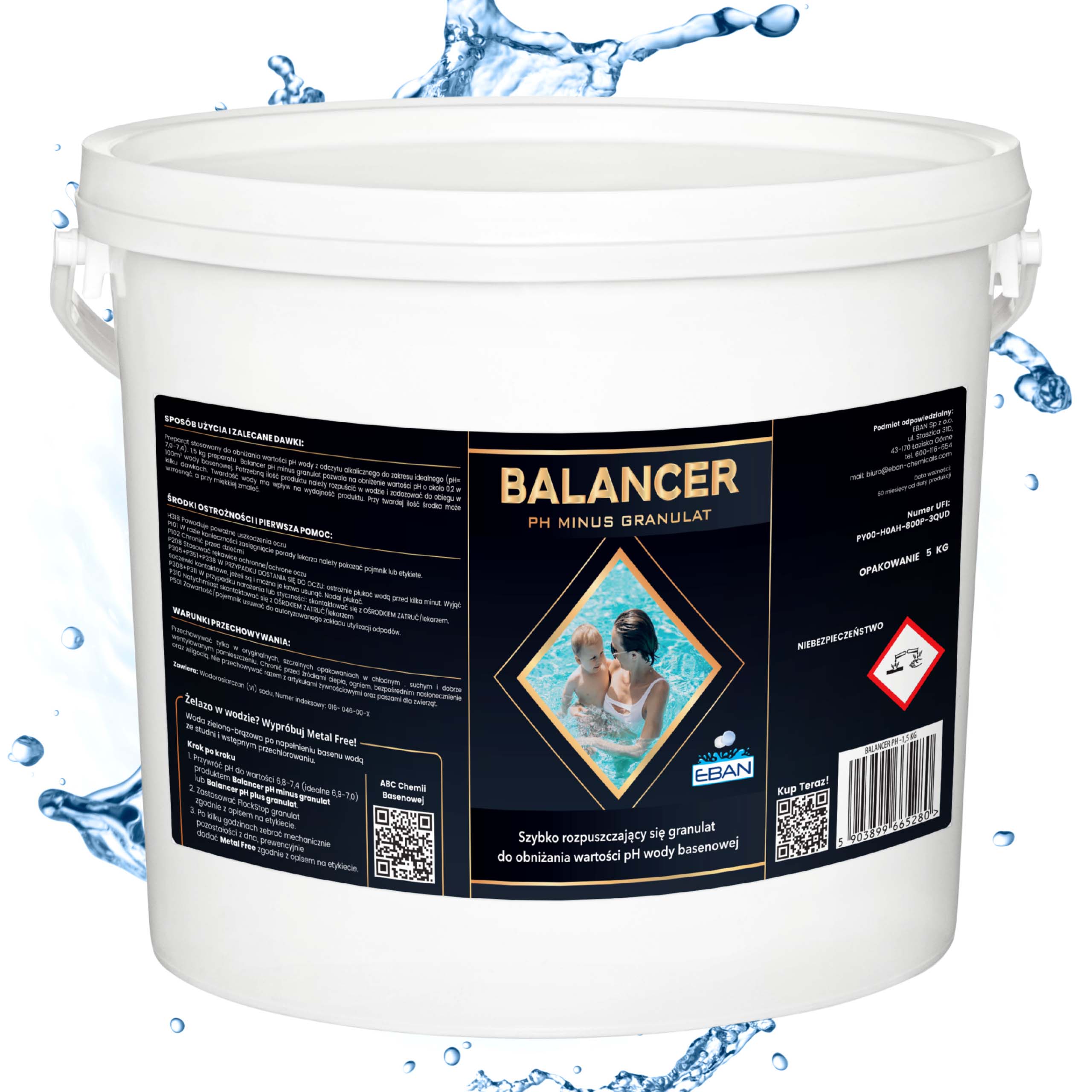 Balancer pH minus granulat 5 kg EBAN