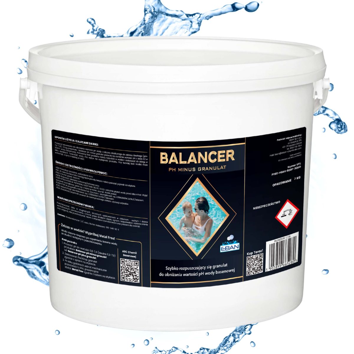 Balancer pH minus granulat 7 kg EBAN