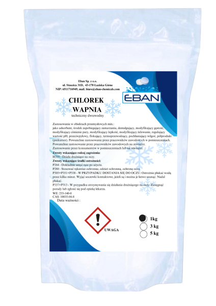 Chlorek wapnia 1 kg — 5 kg