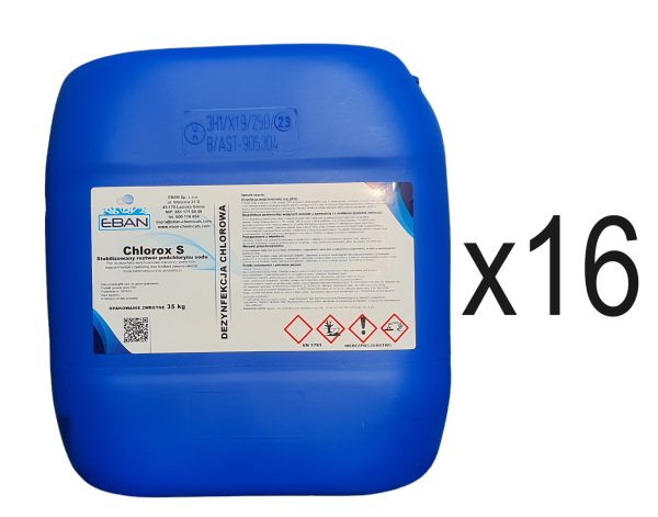 Stabilizowany roztwór podchlorynu sodu - Chlorox S 16x 35 kg