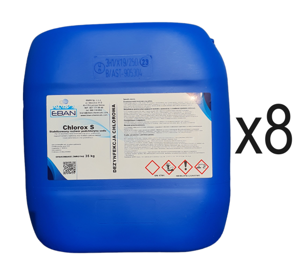 Stabilizowany roztwór podchlorynu sodu - Chlorox S 8x 35 kg