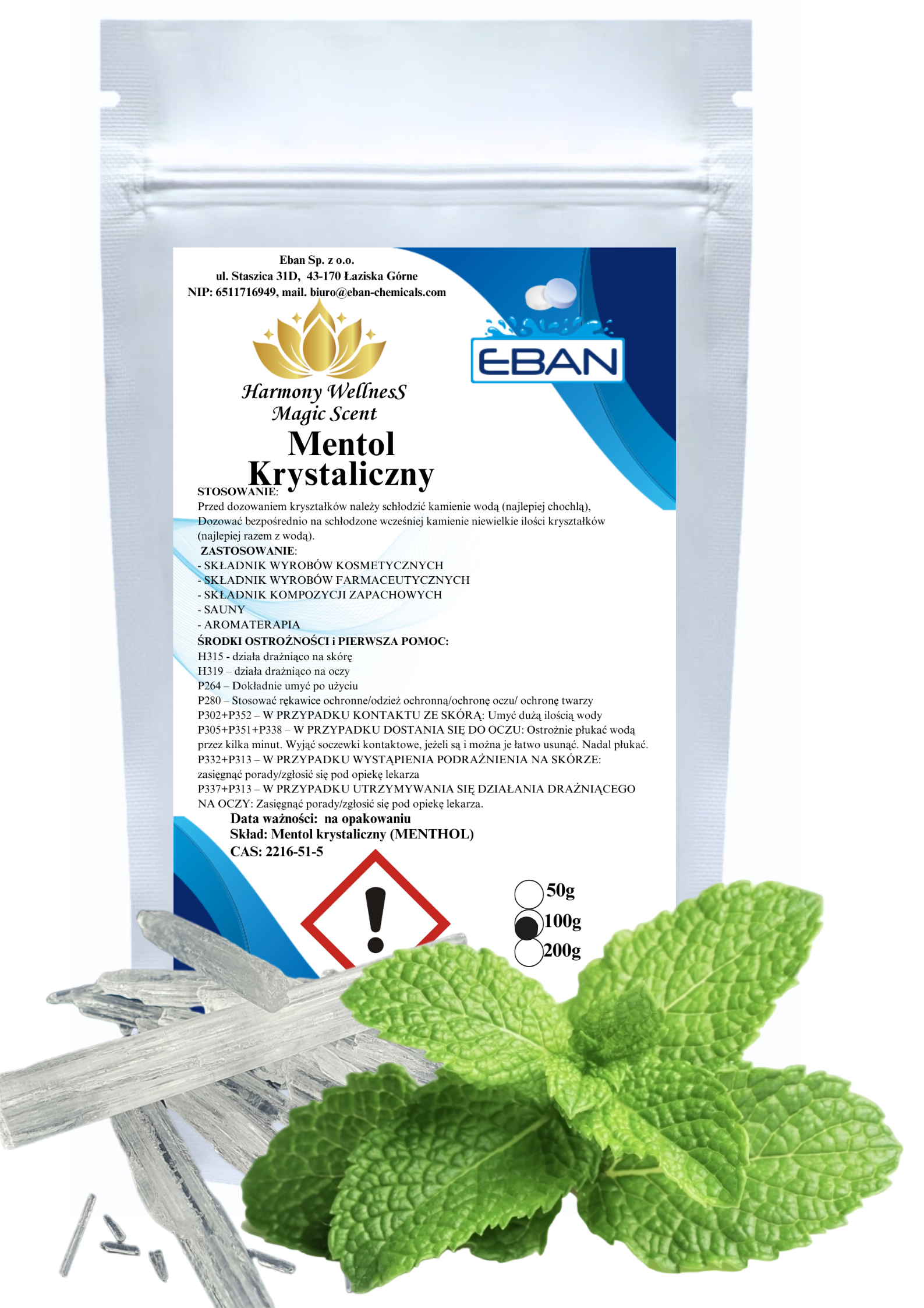 Mentol krystaliczny 100g DOYPACK