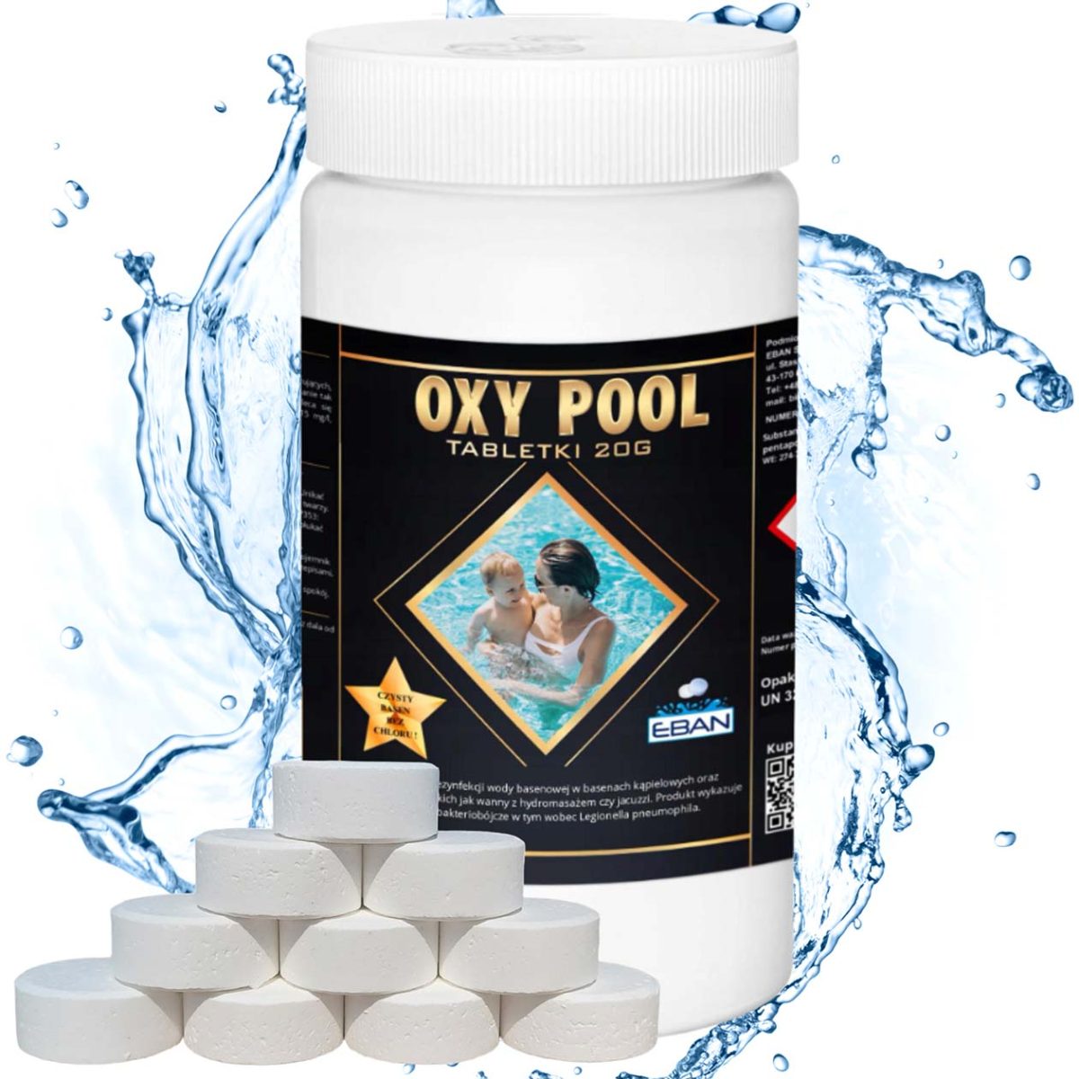 Tabletki tlenowe Oxy Pool 20g 1kg aktywny tlen EBAN