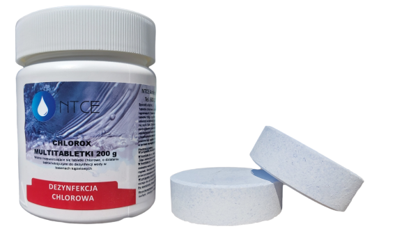 Chlorox Multitabletki chlorowe 200 g o działaniu bakteriobójczym do dezynfekcji wody NTCE — 3 kg