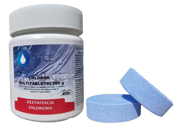 Chlorox Multitabletki 200 g BLUE wolno rozpuszczające się do dezynfekcji wody NTCE — 3 kg