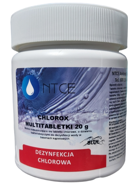 Chlorox Multitabletki 20g BLUE wolno rozpuszczające się do dezynfekcji wody NTCE — 5 kg
