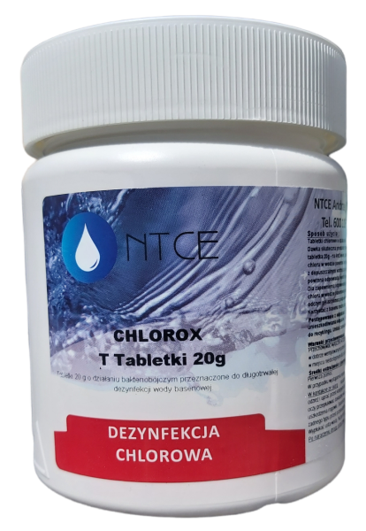 Chlorox T Tabletki 20 g przeznaczone do długotrwałej dezynfekcji wody basenowej NTCE — 5 kg