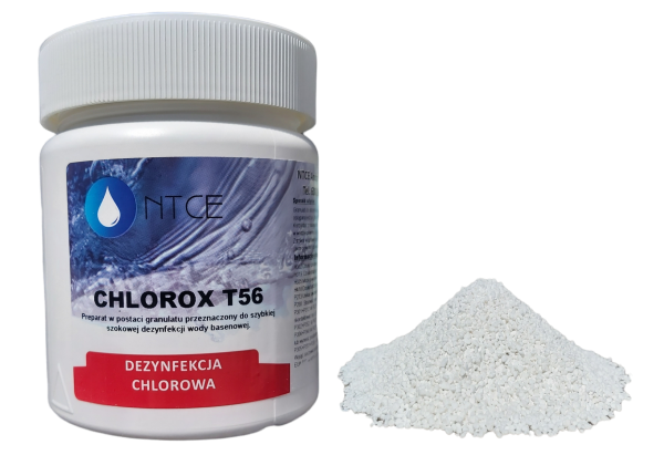 Chlorox T56 granulat do zwalczania glonów, bakterii i grzybów w basenach NTCE — 0,5 kg