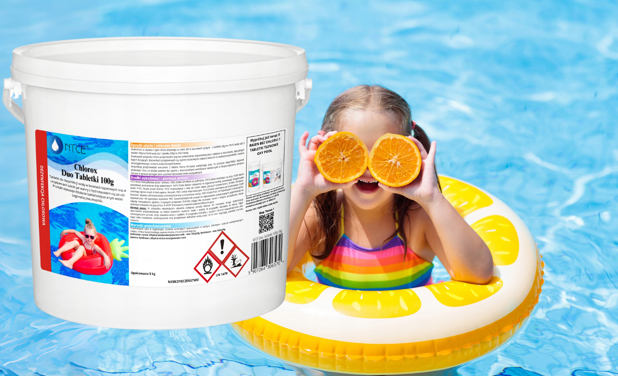 CHLOROX DUO TABLETKI WIELOFUNKCYJNE CHLOR DO BASENU — 5 kg